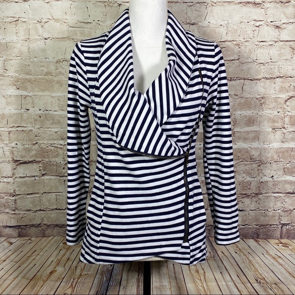 Striped Moto Jacket